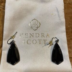 Kendra Scott Camry Gunmetal and Black Faceted Drop Earrings